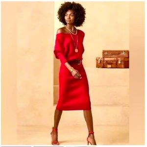 Banana Republic red sweater dress XS